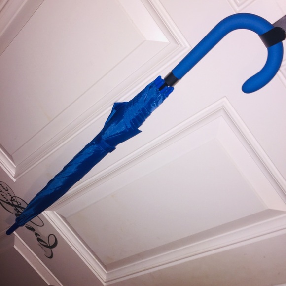 NEW IMPLIVA CANE HANDLE AUTO OPEN BLUE UMBRELLA - Picture 7 of 11